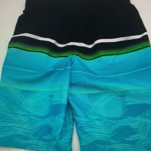 Kids Swim Trunks - Black and Blue